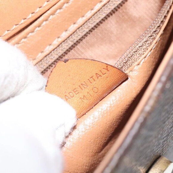 CELINE Macadam Canvas Shoulder Bag PVC Leather Brown Gold Auth BD908 - Picture 11 of 16